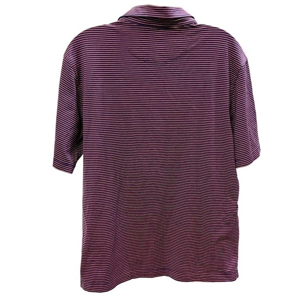 Untuckit mens wrinkle free polo shirt size M striped red & blue - Picture 2 of 10